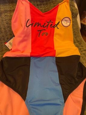 Limited Too Multicolor Colorblock One-Piece Swimsuit